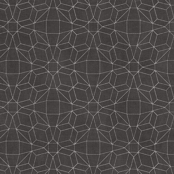 Manhattan Comfort Norfolk, Vinyl Kaleidoscope In Black And Silver Wallpaper, 205 In X 33 Ft = 56 Sq Ft Norfolk - main